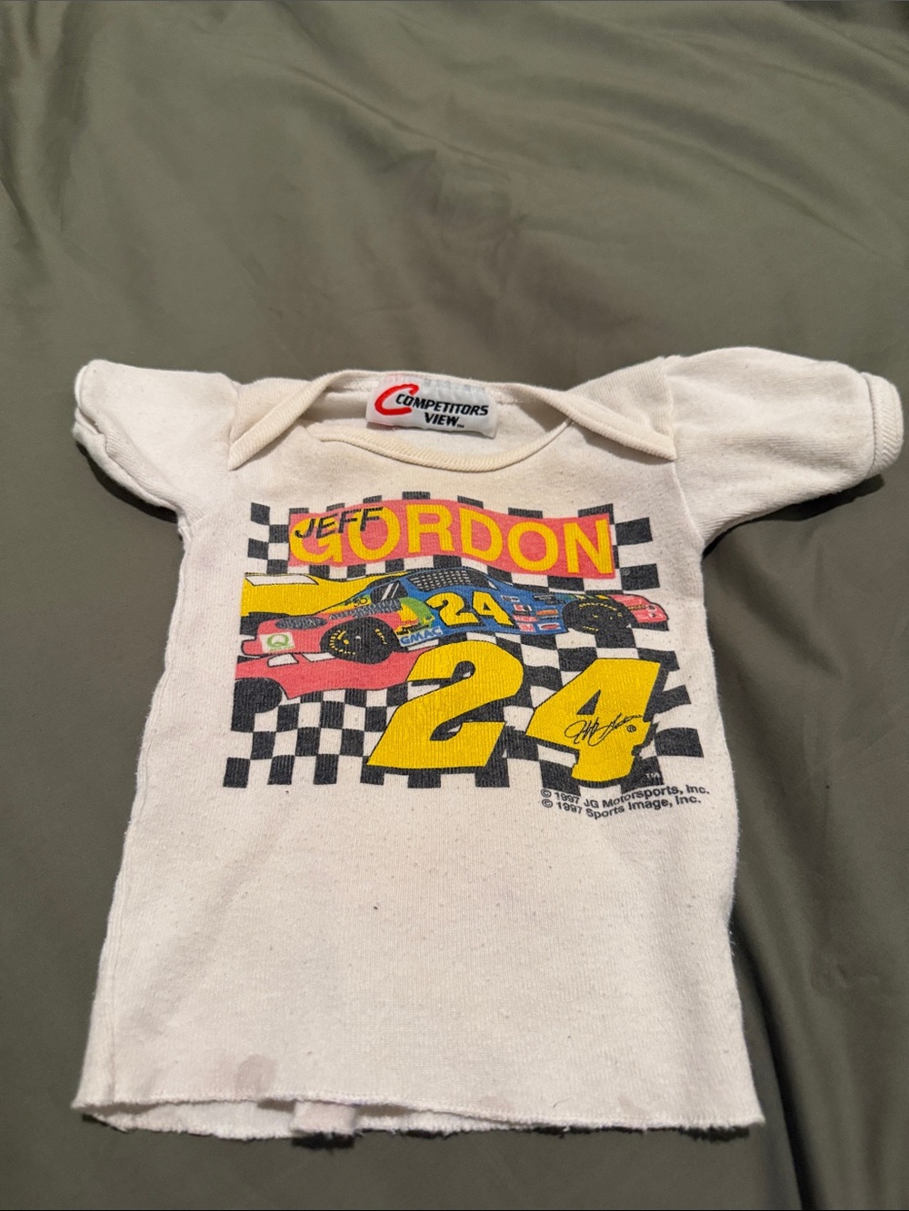 Competitors View Kids' White Jeff Gordon Racing Tee - Yellow 24 Graphic